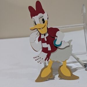 NEW Handcrafted Cartoon Frig Magnet Duck Figure with Red and Yellow Accents